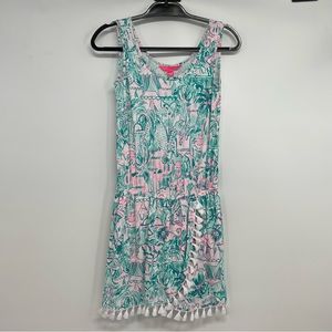 Lilly Pulitzer Women’s S Jarrett Romper Skort Tassel Hem